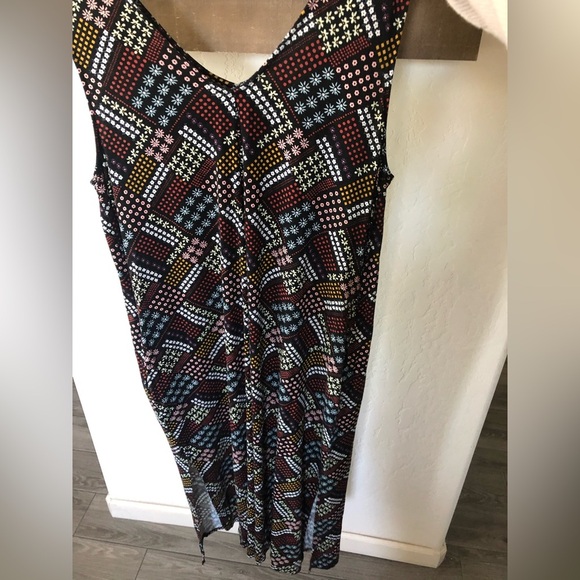 Joyspun|Boho floral patchwork style midi dress w pockets, sleeveless & drapey•XL - Picture 8 of 10